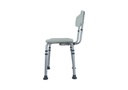 Vista de perfil de la silla, en la que se aprecia la inclinación del respaldo, la profundidad del asiento y la robustez de la estructura tubular de aluminio.
