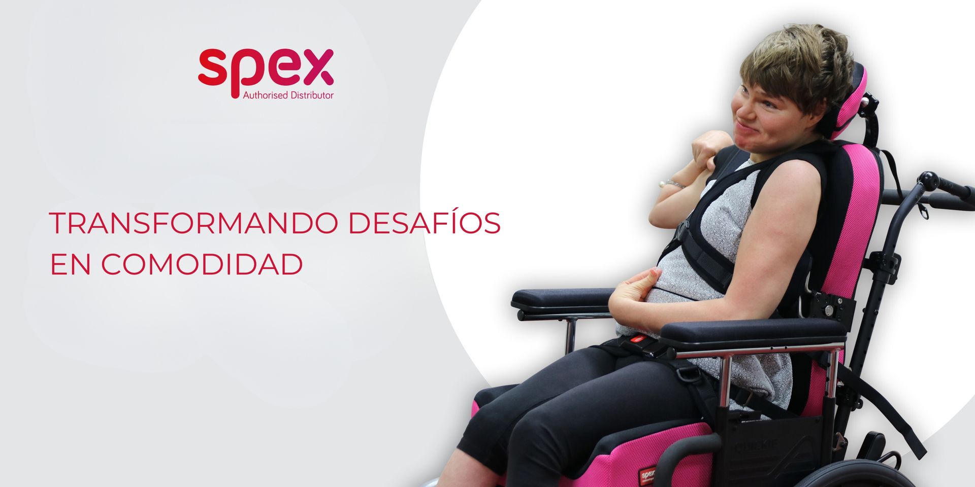 SPEX. Soluciones avanzadas en sistemas posturales para sillas de ruedas, distribuidas por Medi Import en Uruguay.
