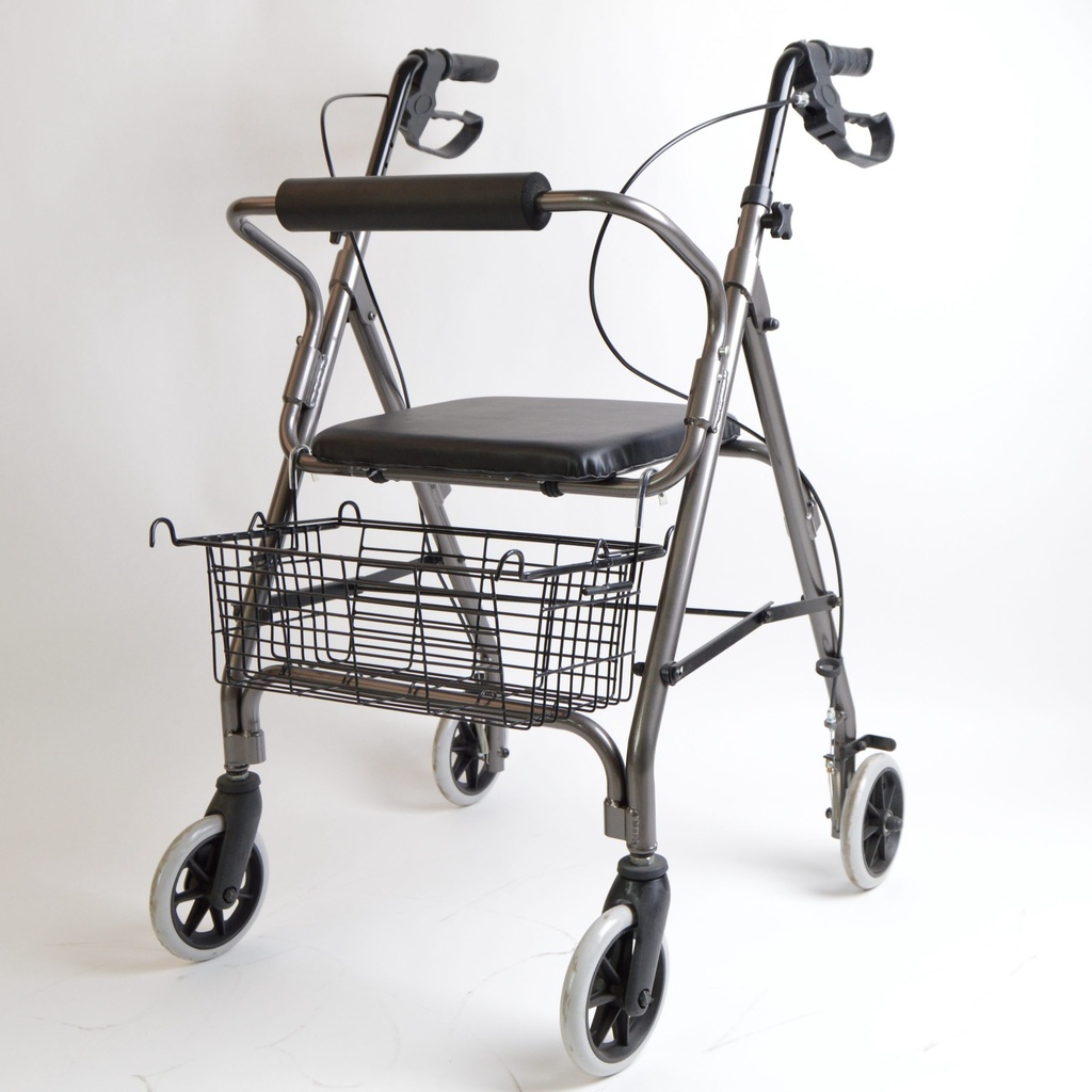 ANDADOR 4 RUEDAS CON CANASTO Y ASIENTO