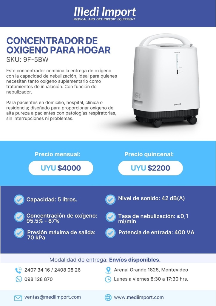CONCENTRADOR DE OXIGENO PARA HOGAR