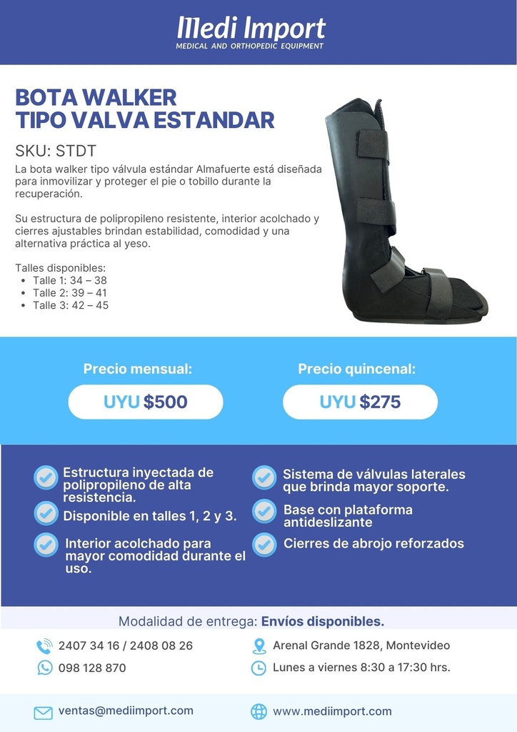 BOTA WALKER TIPO VALVA ESTANDAR