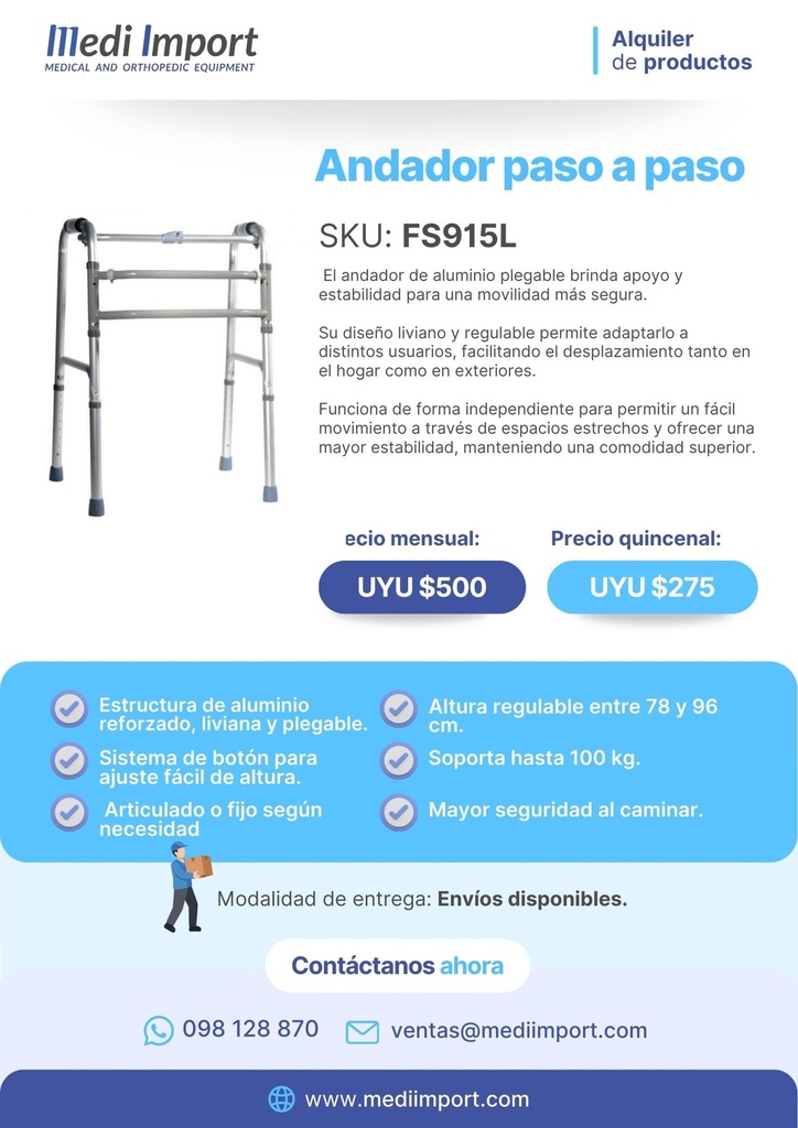 ANDADOR DOBLE BARRA ALQUILER