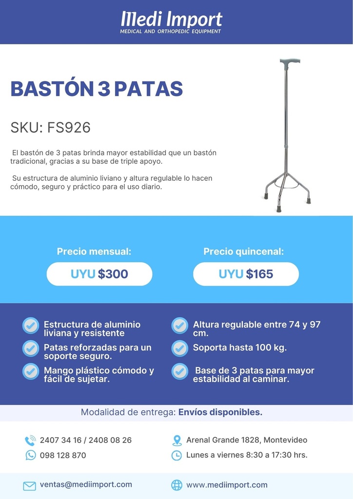 BASTON 3 PATAS ALQUILER