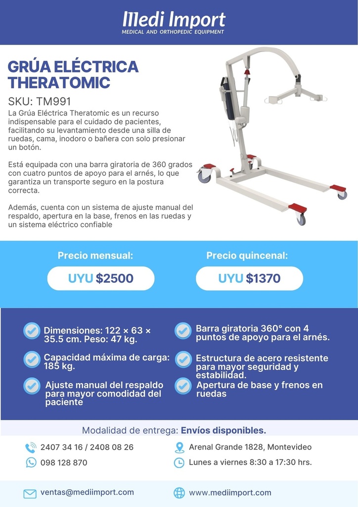 GRUA ELECTRICA THERATOMIC ALQUILER