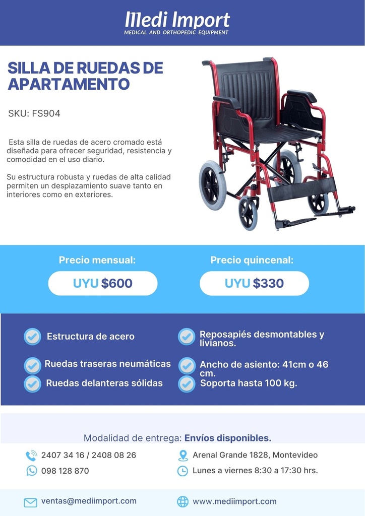 SILLA DE RUEDAS APARTAMENTO ALQUILER