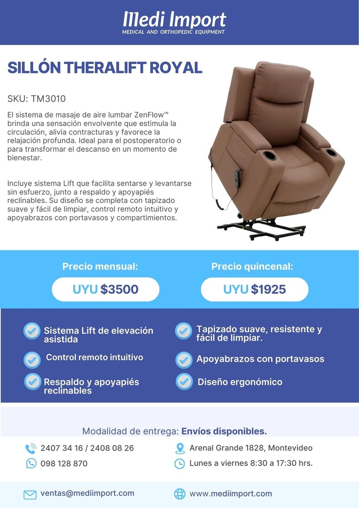 SILLON THERALIFT ROYAL ALQUILER