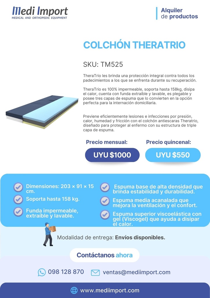 COLCHON THERATRIO ALQUILER