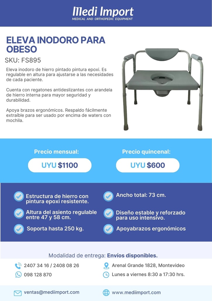 ELEVA INODORO PARA OBESO