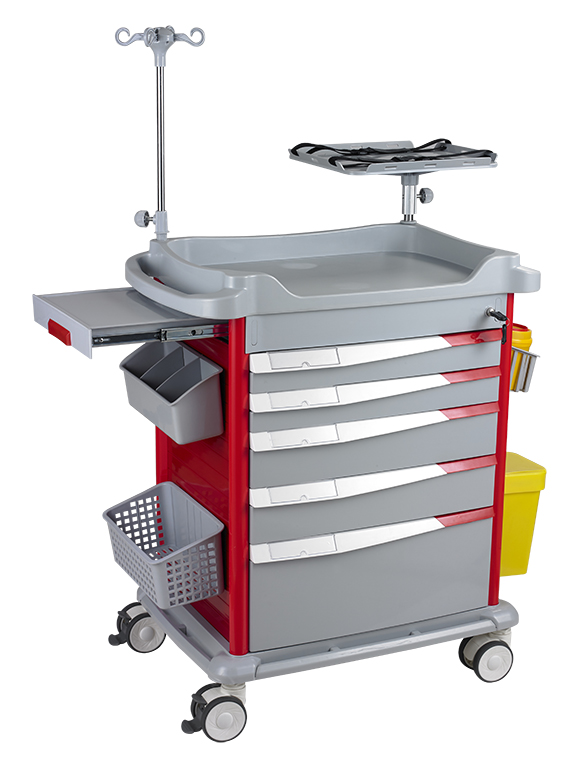 CARRO DE EMERGENCIA EN ABS 5 CAJONES RCP 85X56X90