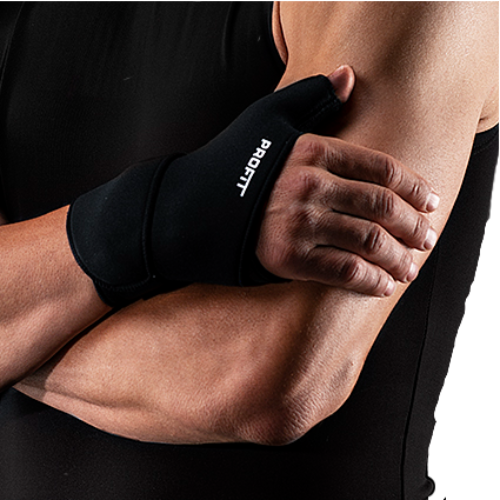 [1101-M4US] MUÑEQUERA BOOMERANG CON DEDO DE NEOPRENE (S)