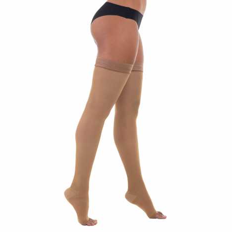 [BR6201202] MEDIAS MUSLO C/SILICONA 6000, 2030 ABIERTO (P, Beige)