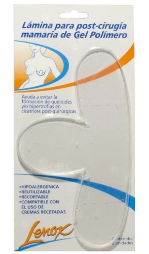 [LEN8125] LAMINA POST CIRUGIA MAMARIA 2MM X 2 UN