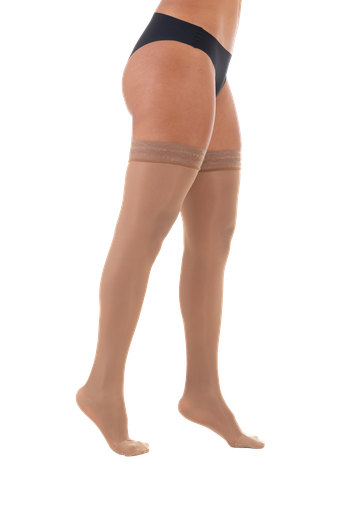[VL223BL] MEDIAS MUSLO C/SILICONA LEGLINE, 1523, CERRADO (P, Negro)