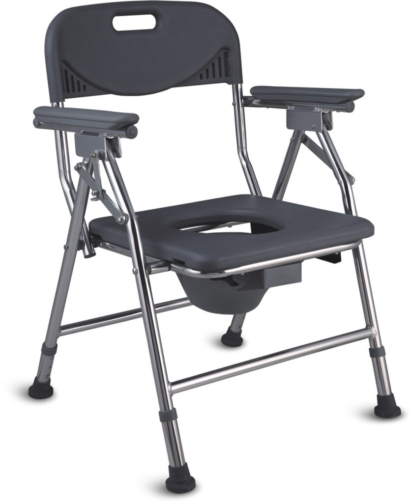 SILLA HIGIENICA PLEGABLE CON RESPALDO-POSABRAZO