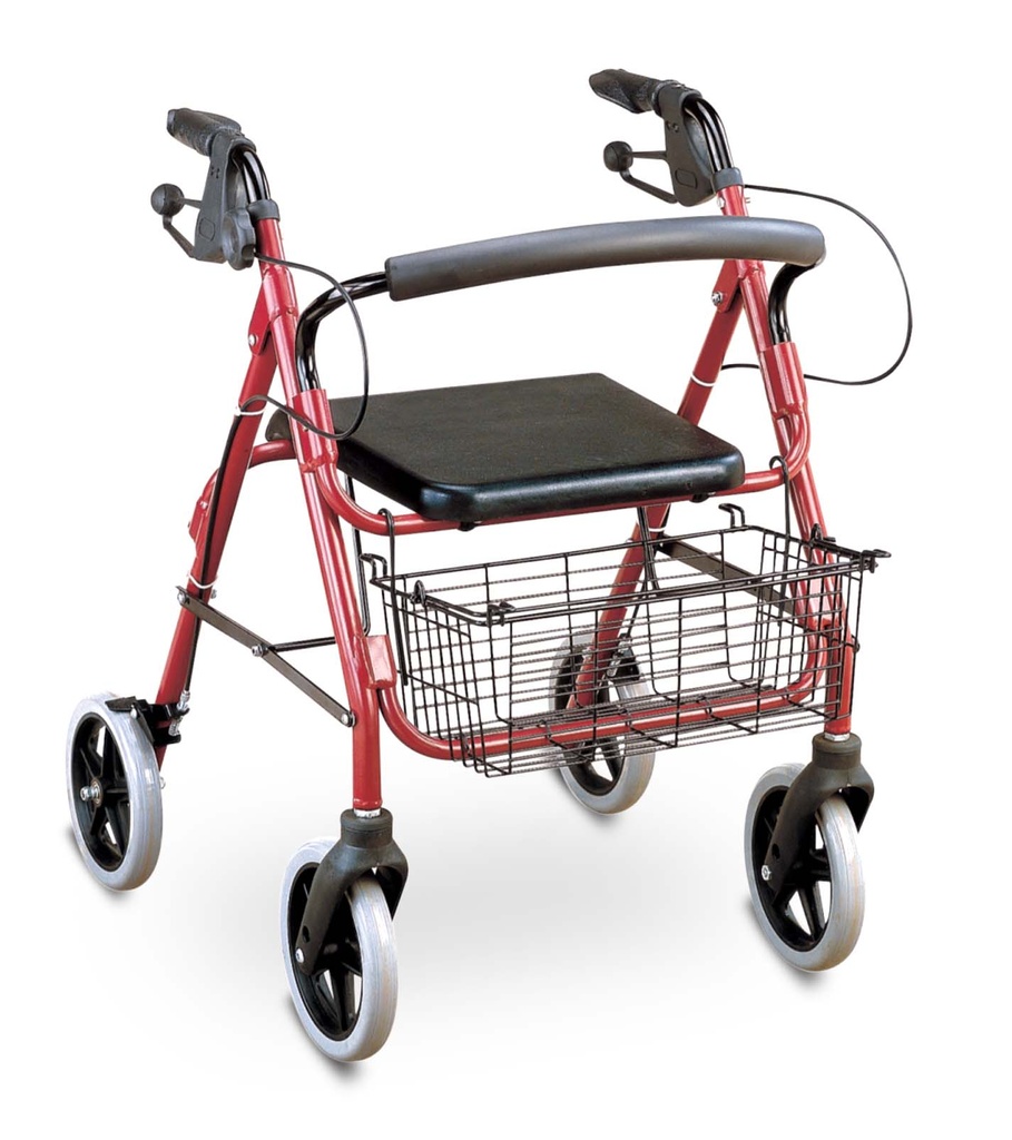ANDADOR 4 RUEDAS CON CANASTO