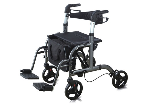 [SC5025C] ANDADOR CUATRO RUEDAS CON ASIENTO, FRENO Y POSAPIES