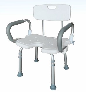 SILLA DE DUCHA CON POSABRAZOS Y HERRADURA