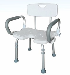 [SC6055C-KD] SILLA DE DUCHA CON POSABRAZOS Y HERRADURA