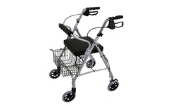 [YK7010] ANDADOR 4 RUEDAS CON CANASTO Y ASIENTO